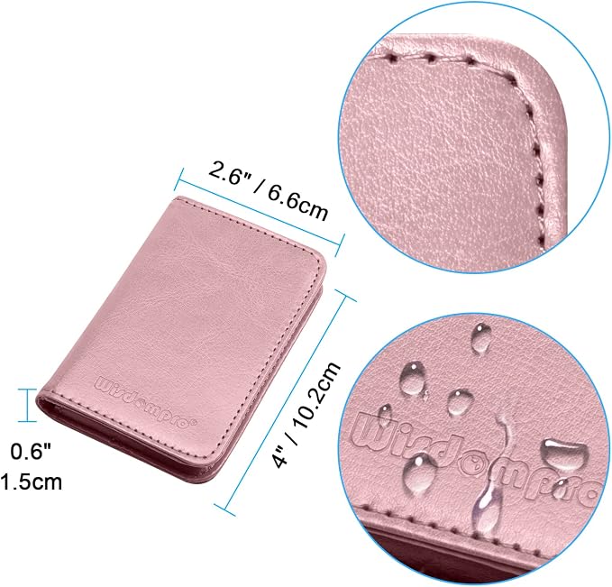Wisdompro Business Card Holder, 2-Sided PU Leather Folio Name Card Holder - Image 5