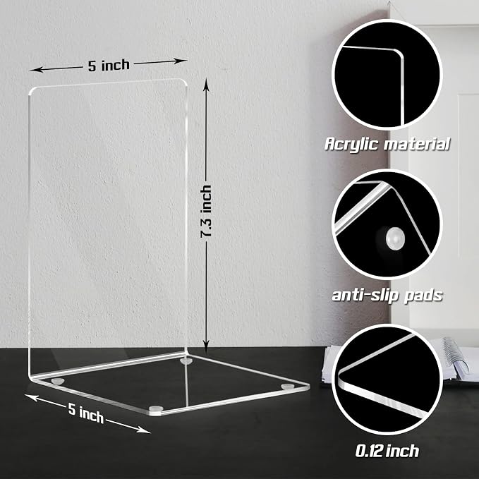HappyHapi Acrylic Bookends for Shelves, Decorative Book Holder for Home Library - Image 2