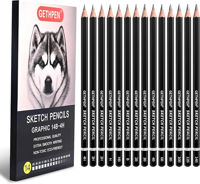 GETHPEN Professional Drawing Sketching Pencil Set by GETHPEN