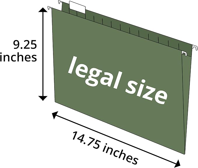 Blue Summit Supplies 50 Legal Size Hanging File Folders, 1/5 Cut Adjustable Tabs - Image 3