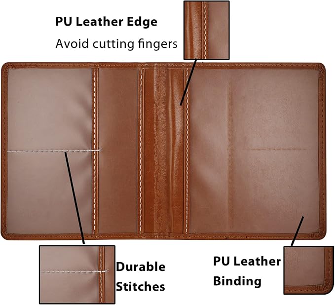 Car Registration and Insurance Holder, 5.5 x 5 Inch PU Leather Vehicle Glove - Image 5