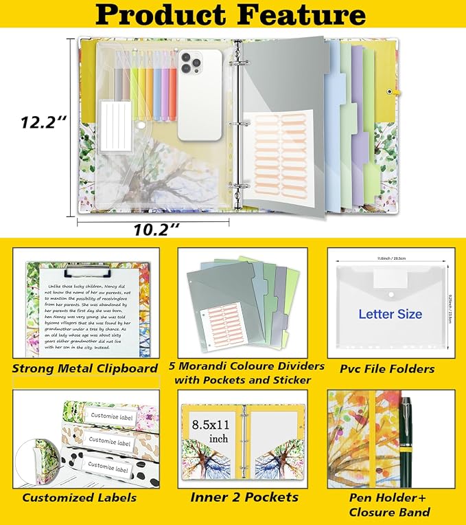 3 Ring 1 Inch Binder Organizer, KLLVE Three Ring Binders - Image 2
