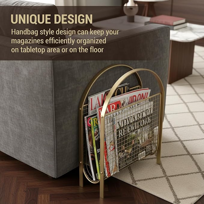 MyGift Magazine Rack, Floor Freestanding Magazine Holder - Image 4