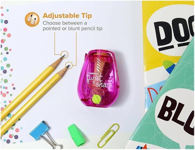 Bostitch Office Pencil Sharpener, Twist-N-Sharp, Easy Open Tray, Works - Image 2