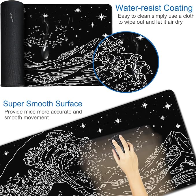 Large Mouse Pad, 31.5x15.7 inch Large Extended Gaming Computer Keyboard Mouse - Image 3