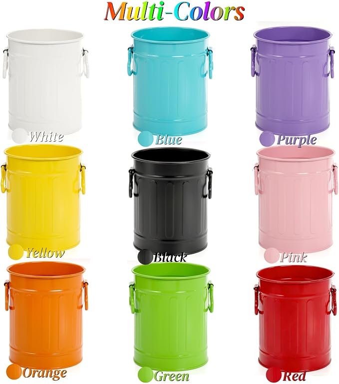Noamus 9 Pack Metal Pen Holder, Mini Pencil Bucket - Image 9