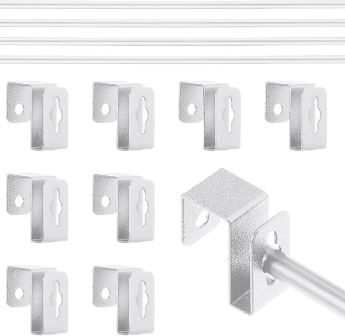 4 Set 12 Pcs Silver Metal Hanging File Bracket Clips 8 Hanging Rail Clip 4 File by Trandraft