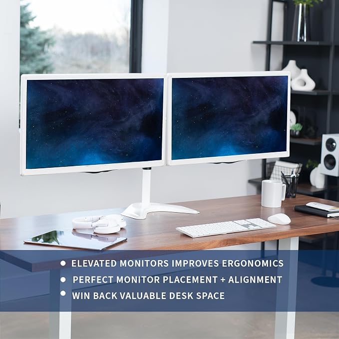 VIVO Dual LED LCD Monitor Free-Standing Desk Stand - Image 2