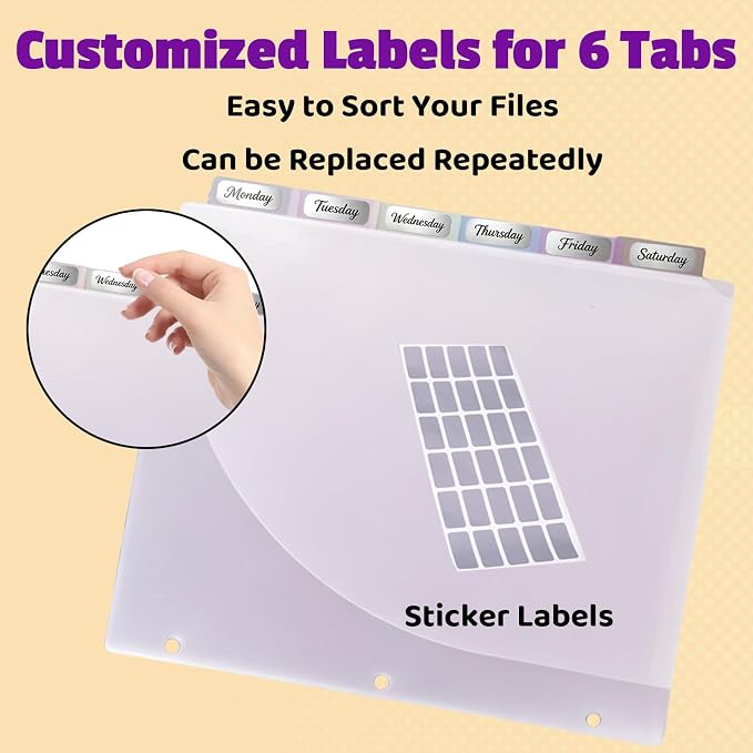 Binder Dividers with Tabs and Pockets, Letter Size - Image 3