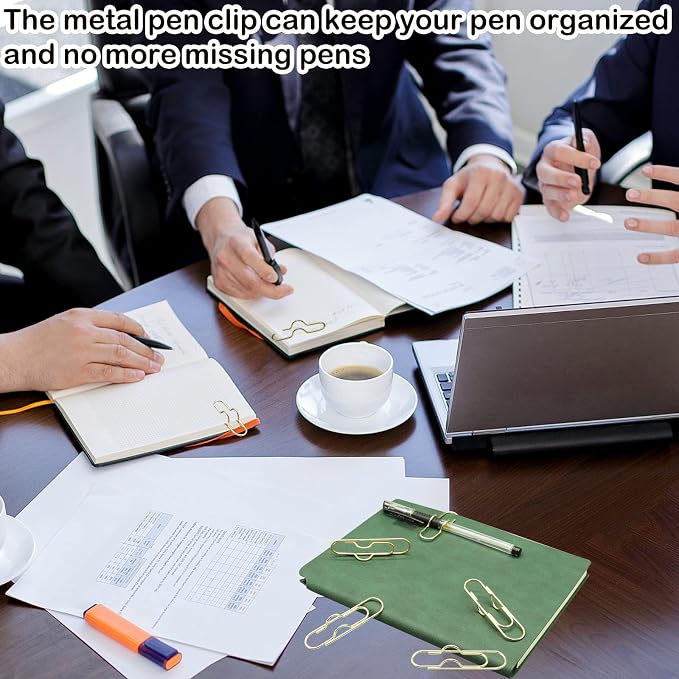 12Pcs Metal Pen Clip for Notebook, Portable Pen Holder Clip Pencil Clip - Image 4