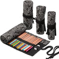 DIYOMR 24/36/72 Slots Pencil Wrap Pencil Rolls, Artist Colored Pencils Roll Up by DIYOMR