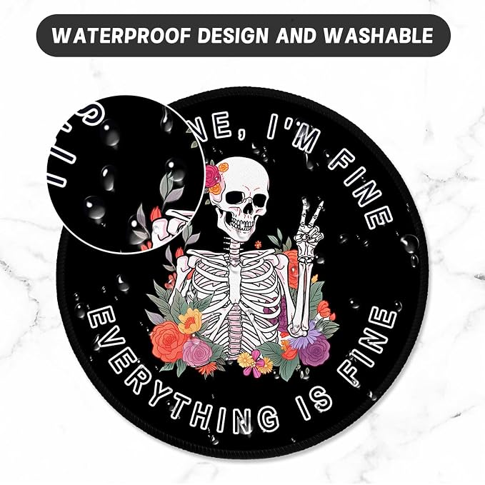 ITNRSIIET Round Mouse Pad with Stitched Edge Premium-Textured Waterproof - Image 5