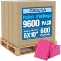 GSSUSA Pink Bubble Mailers 6x10 Small Padded Envelopes 9600 Pack, 1 Pallet by GSSUSA
