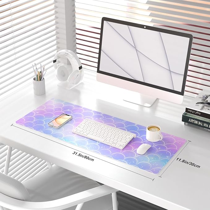 QiyI Multifunctional Office Desk Pad, Water-Resistant PU Leather Mouse Pad - Image 2