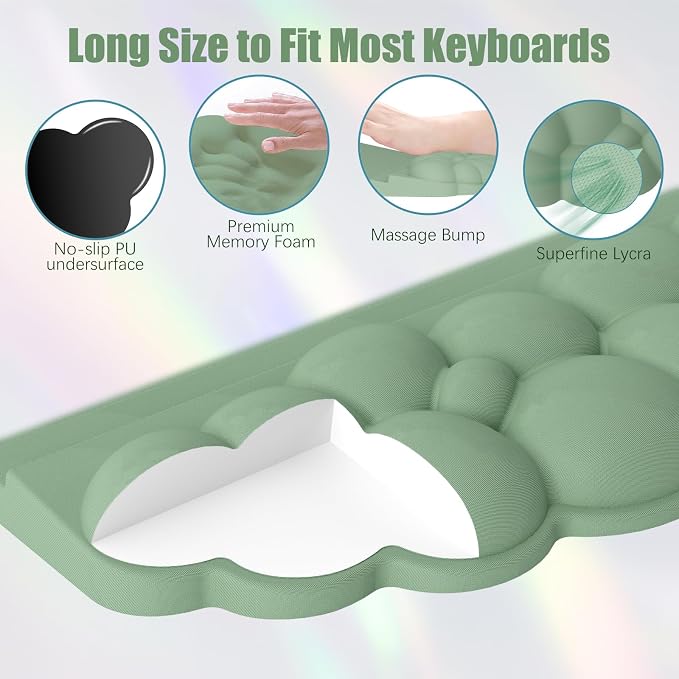 Wrist Rest with Keyboard Stand, Ergonomic Computer Wrist Support Pad, Cloud - Image 5