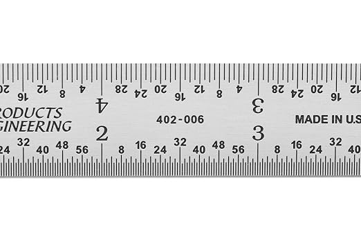 PEC Tools High Precision Metal Ruler, 6 Inch Rigid Machinist Rule, 4R Graduation - Image 4