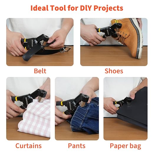 Grommet Tool Kit, 3/8 Inch Handheld Eyelet Kit Hole Punch Grommet Eyelet Press - Image 6