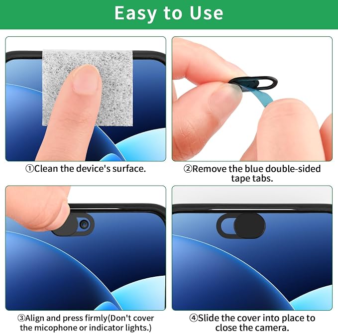 Laptop Camera Cover Slide, Ultra-Thin Webcam Cover Compatible - Image 4