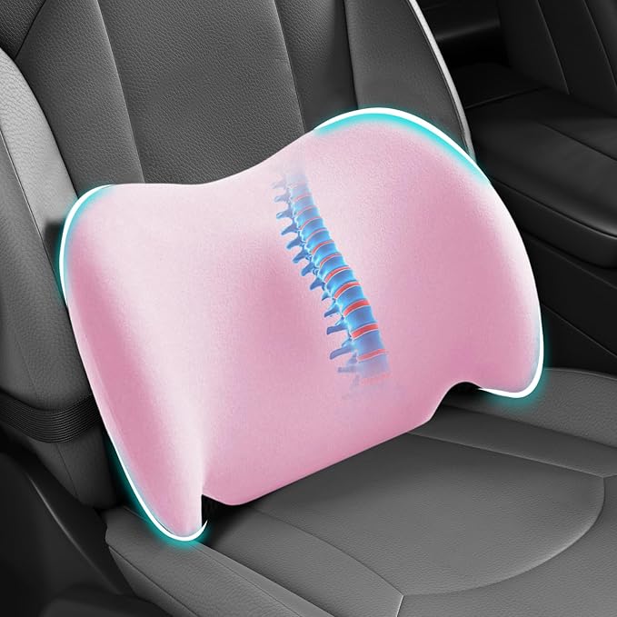 BYMECOST Lumbar Support Pillow for Car, Memory Foam Car Seat Back Support by BYMECOST