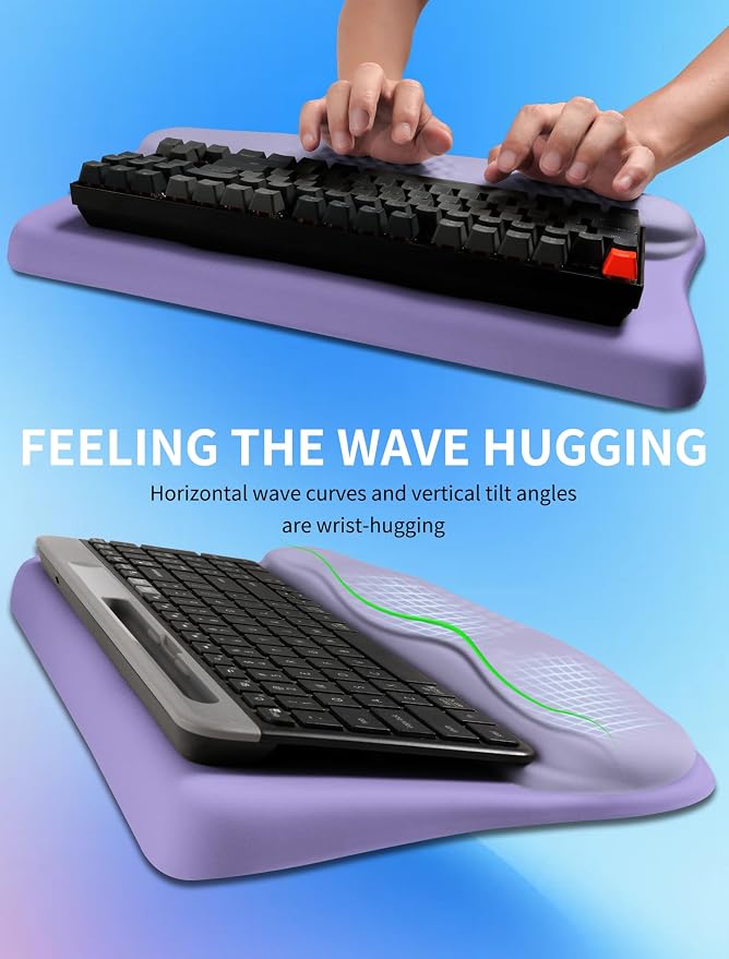 Ergonomic Wave Wrist Rest with Keyboard Stand, Cushioned Palm Rest, Comfortable - Image 4