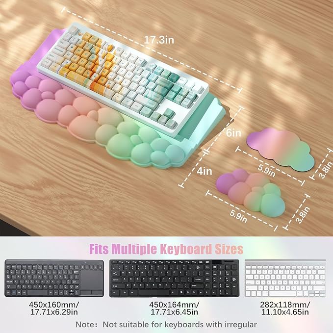 Ergonomic Wrist Rest for Keyboard, Soft Memory Foam Cloud Keyboard Stand Pad - Image 8