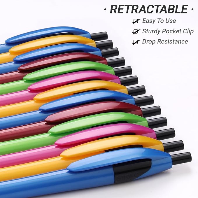 Pens Bulk, 60 Pack Gripped Slimster Ballpoint Pens Black Ink | 1.0mm Smooth - Image 4
