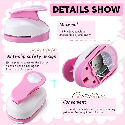 Chengu 3 Pack Craft Paper Punch Circle 2, 1 and 5/8 Inch Punch Paper Punchers - Image 3