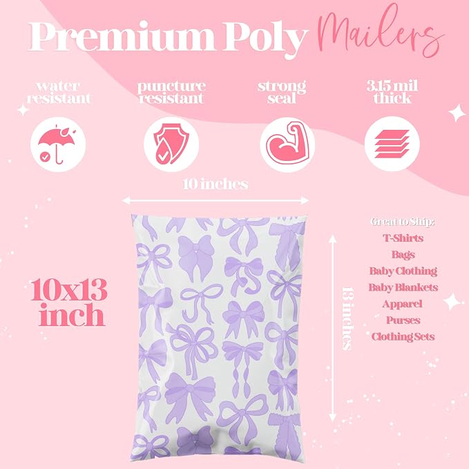 Pretty Package Store 6x9 Designer Poly Mailer 100 Pack Heavy Duty Waterproof - Image 4
