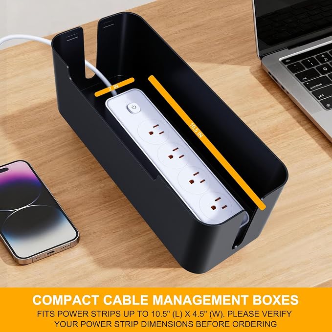 Eichzer Cable Management Box, Premium Cord Organizer Box to Hide Surge - Image 6
