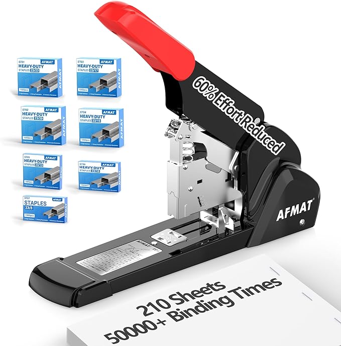 AFMAT Heavy Duty Stapler, 210 Sheet Staplers by AFMAT
