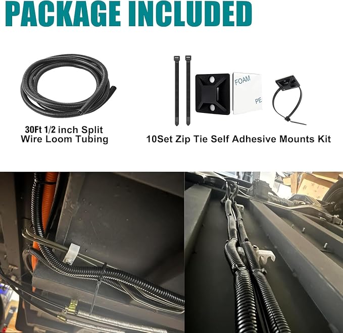 1/2 Inch Wire Loom Split Tubing - 30 ft Cord Protector Electric Wires Covers - Image 2