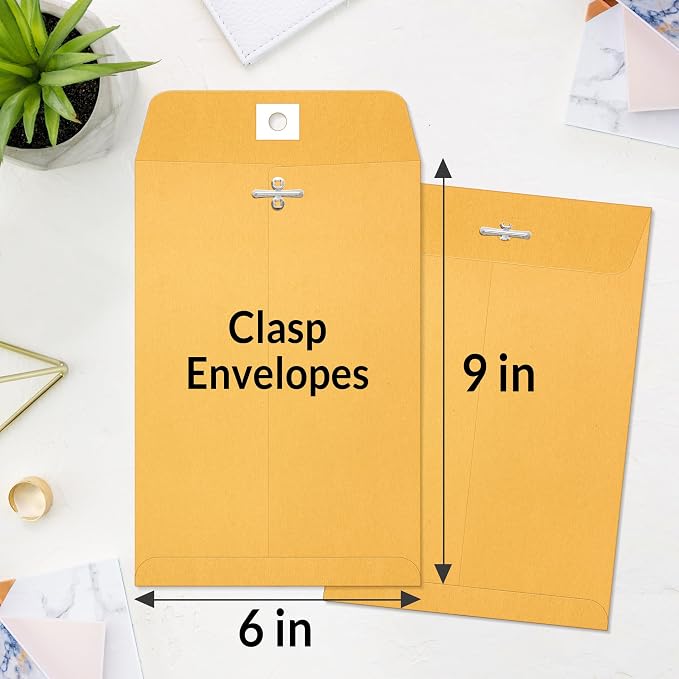 SUNEE 6x9 Envelops, 28-lb Brown Kraft Envelopes - Image 2