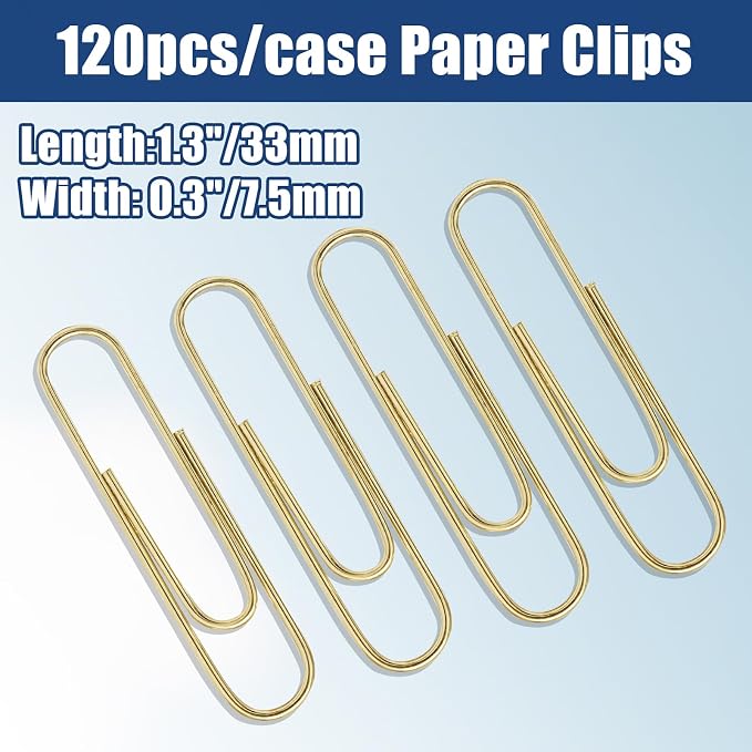 Luomorgo 120 Pcs Gold Paper Clips - Image 2