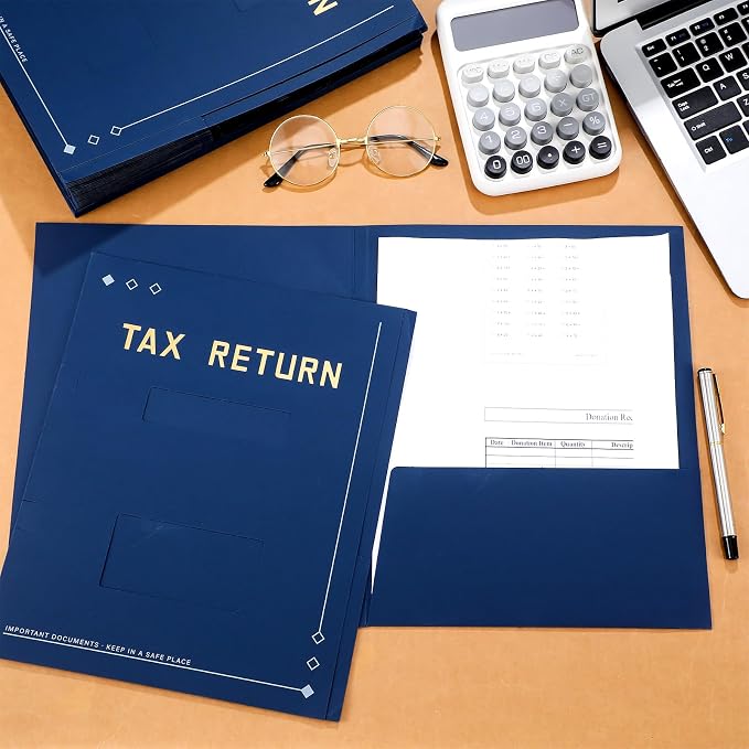 Mooliwe 200 Pcs Blue Tax Return Folders Bulk 9 x 11.25 Inches Income Tax - Image 4