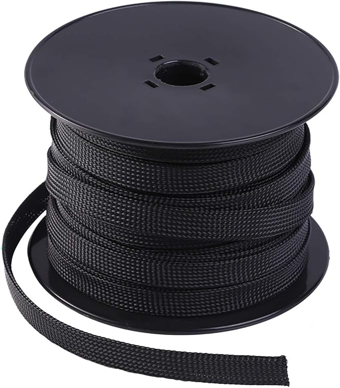 Keco 50ft – 1/4 inch & 1/2 inch PET Expandable Braided Cable Sleeve – Wire by KECO