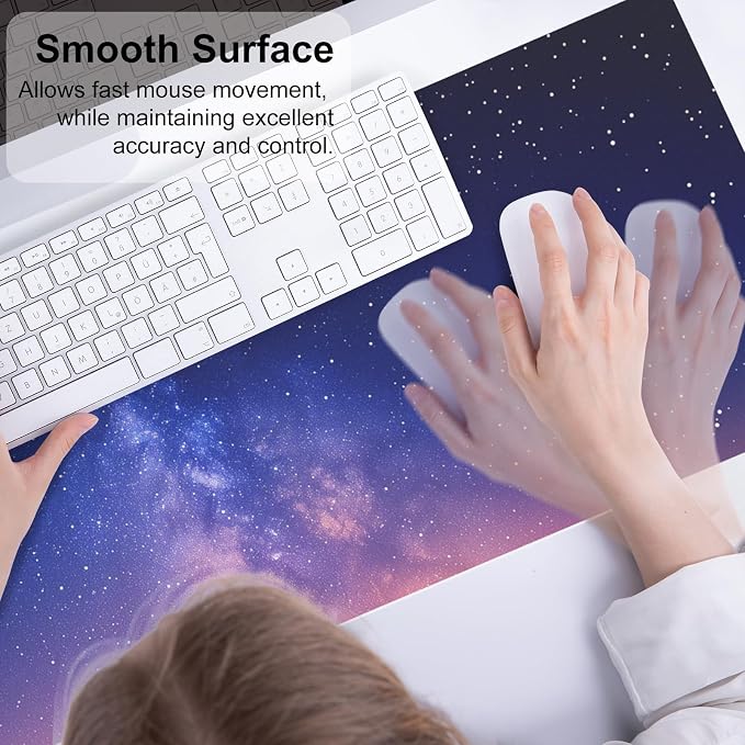 QIYI Desk Pad, Galaxy PU Leather Desk Blotter Protector, Waterproof Computer - Image 4