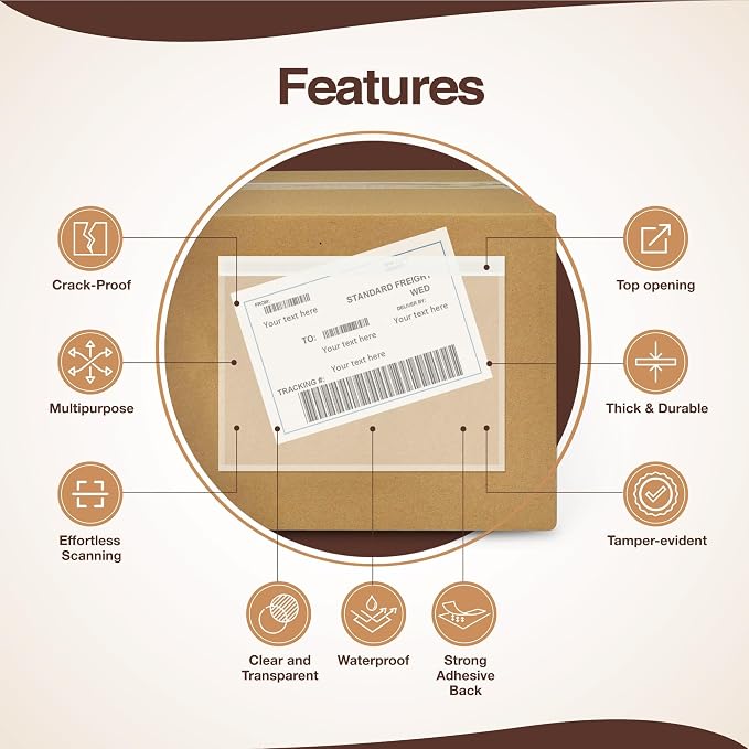 100 Pack 7"x10" Shipping Label Sleeves - Image 3