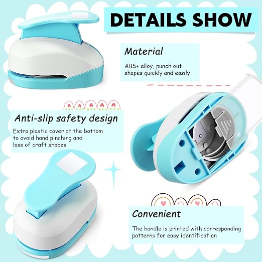 CHENGU 3 Pack Square Craft Hole Punch Corner to Corner 2, 1 and 5/8 Inch Punch - Image 3