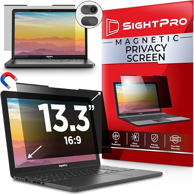 SightPro Magnetic Laptop Privacy Screen 13.3 Inch 16:9 by SightPro