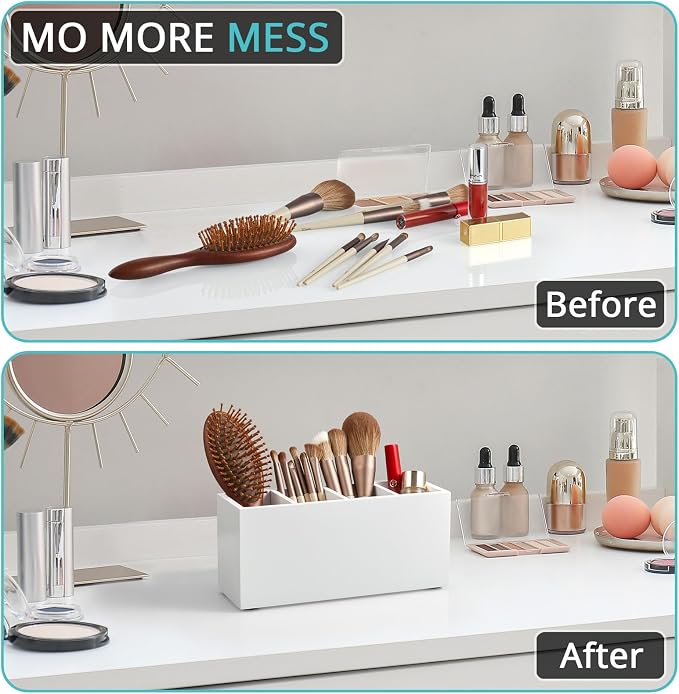 Bivvclaz Pencil Pen Holder for Desk, Wooden Office Desk Organizers and - Image 3