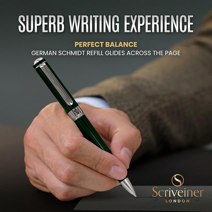 Scriveiner Green Ballpoint Pen - Image 4