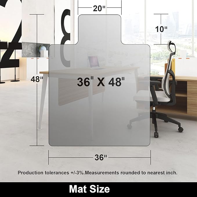 AiBOB Office Chair Mat for Hardwood Floor, 36 X 48 inches, Hard Floor Chair - Image 6
