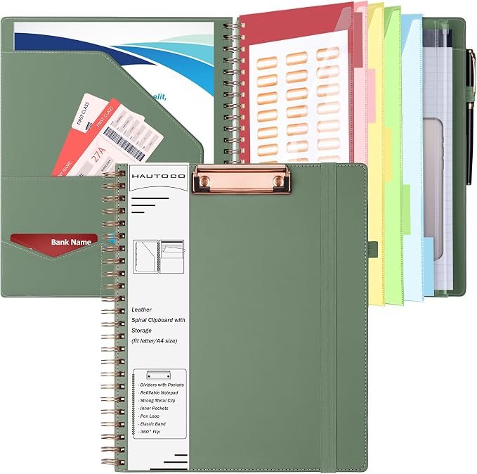 HAUTOCO Spiral Leather Clipboard Folio by HAUTOCO