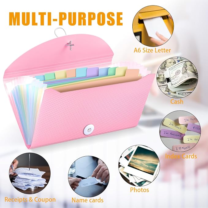 Nicecho Receipt Coupon Organizer, 13 Pockets Small Accordion File Organizer - Image 4