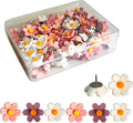Cute Flower Push Pins for Bulletin Board, Office Decor for Women Thumb Tacks by Supfoxer