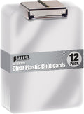 Better Office Products Clear Plastic Clipboards, 12 Pack, 12.5 x 9 Inch by BetterOfficeProducts