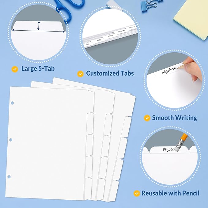 SUNEE Binder Dividers with Tabs - Image 4