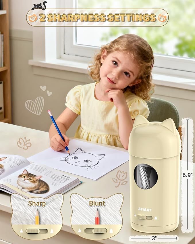 AFMAT Electric Pencil Sharpener, Colored Pencil Sharpener - Image 5