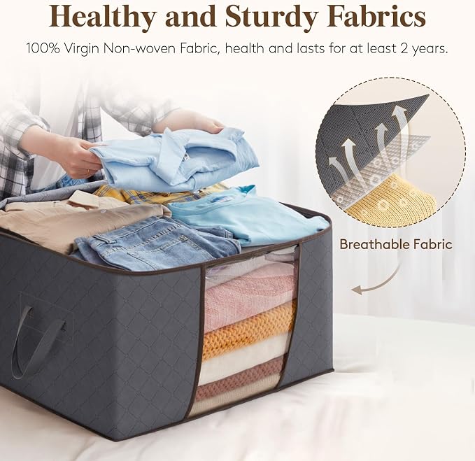 Lifewit 10 Pack 90L Clothes Storage Bins - Image 3