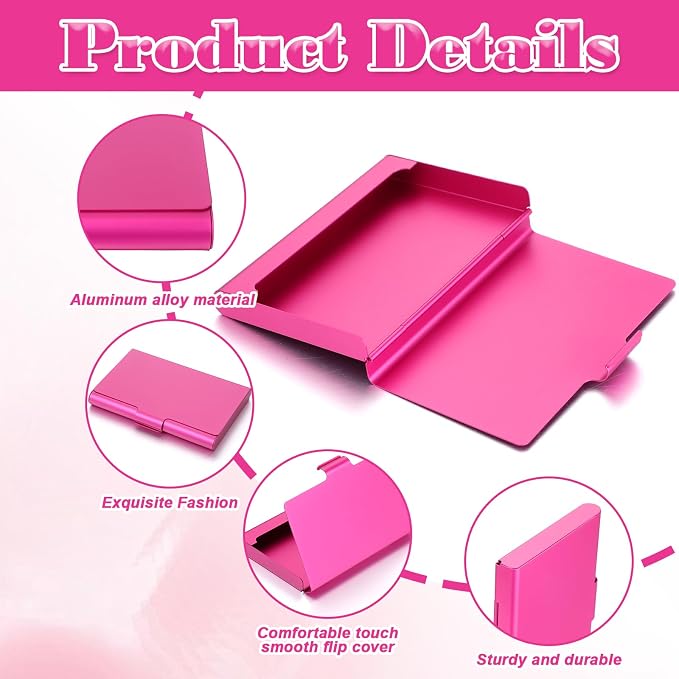 2 Pcs Business Card Holder for Purse, Aluminum Alloy Metal Business Card Case - Image 2